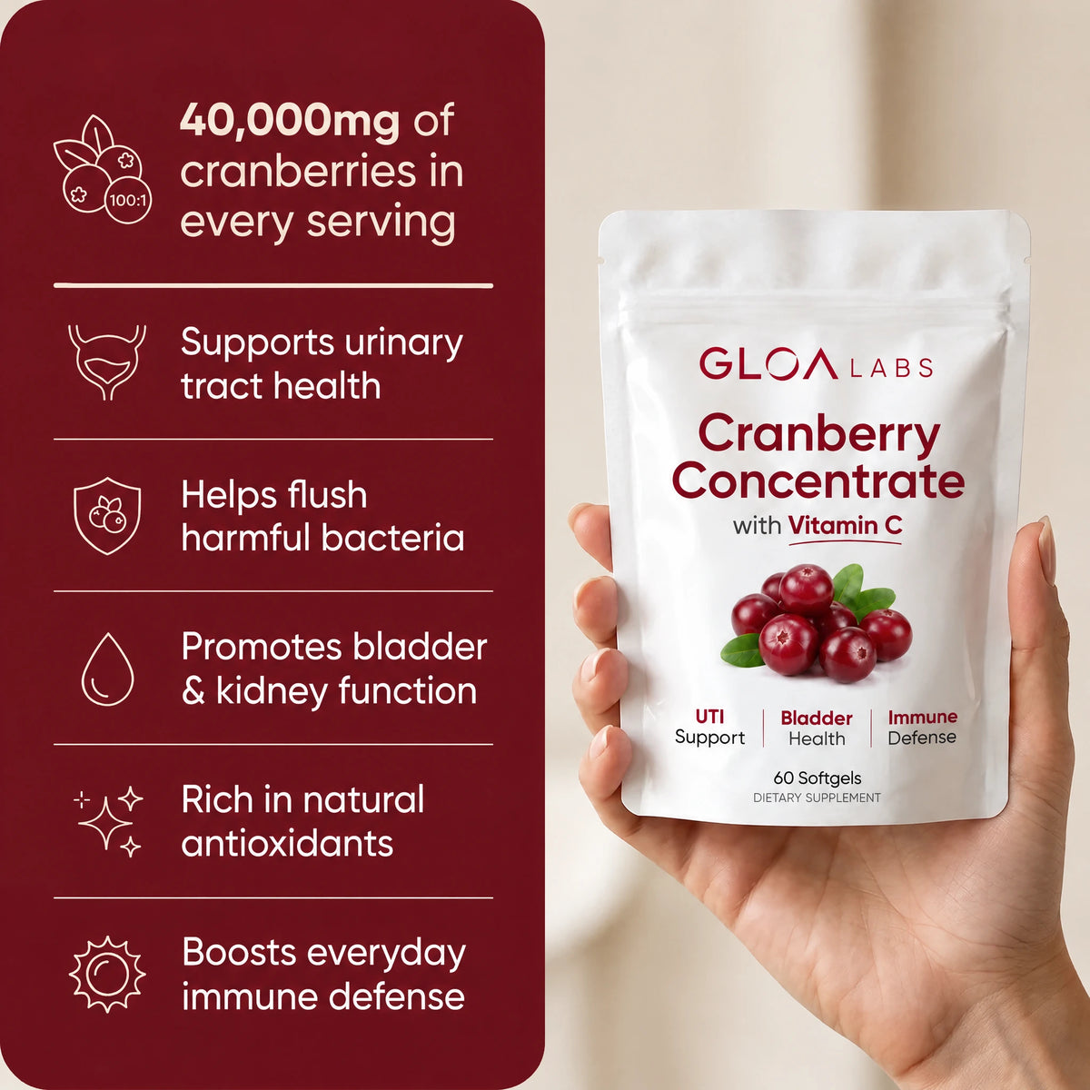 Cranberry Concentrate Softgels (40,000mg)