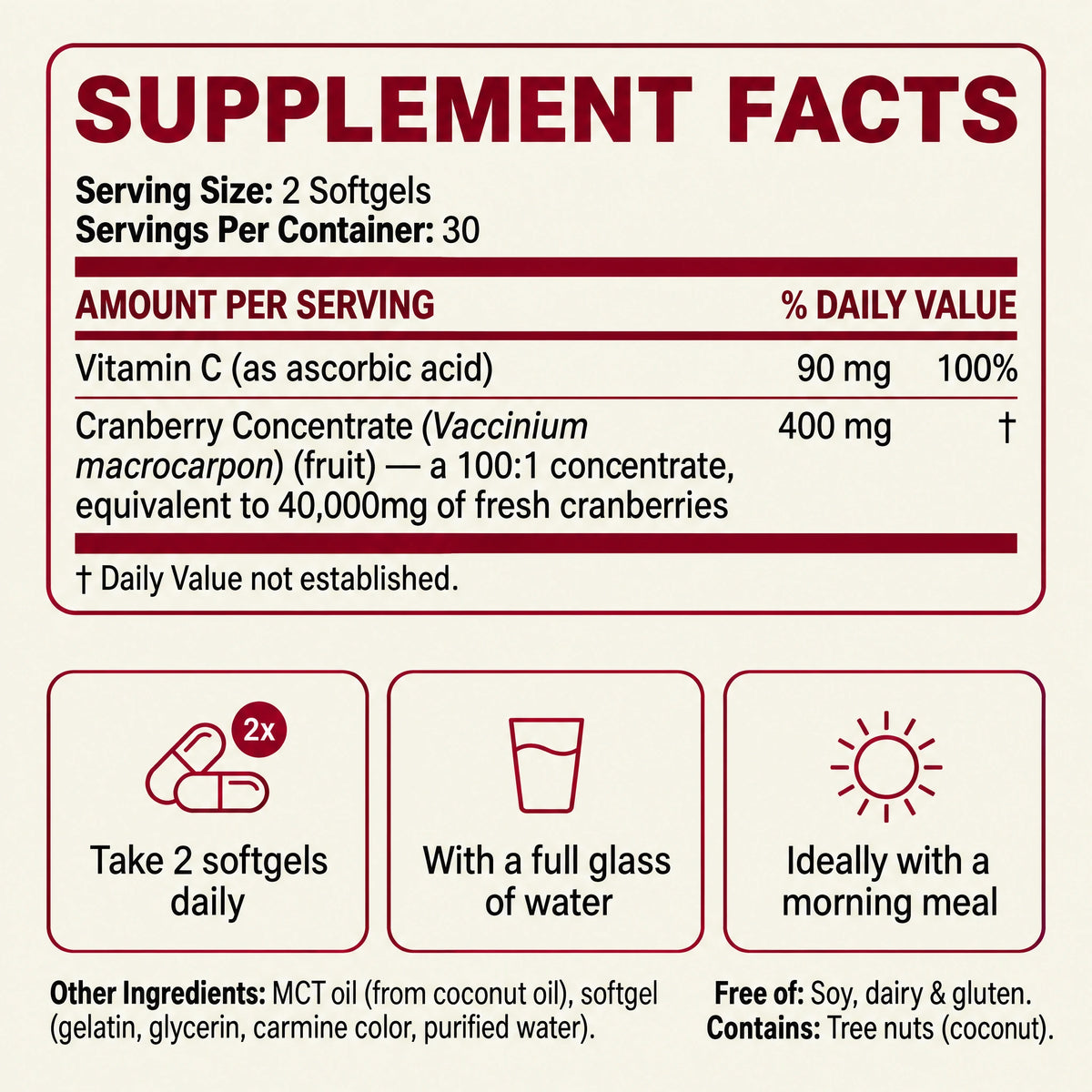Cranberry Concentrate Softgels (40,000mg)